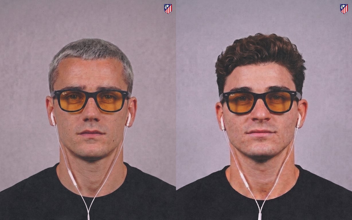 Антуан Гризманн и Хулиан Альварес после ответного матча 1/4 ЛЧ с Барселоной