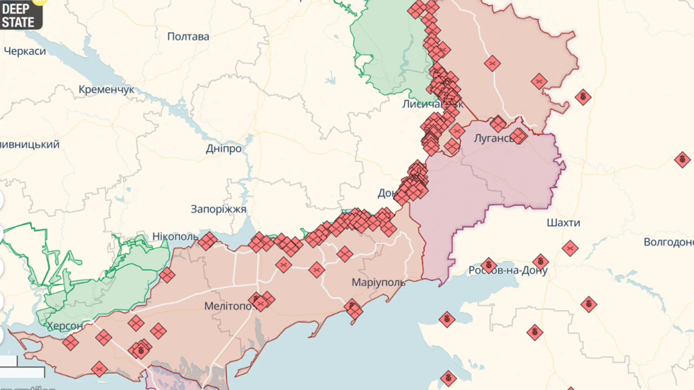 Онлайн карти бойових дій в Україні на 29 червня: DeepState, Liveuamap, ISW