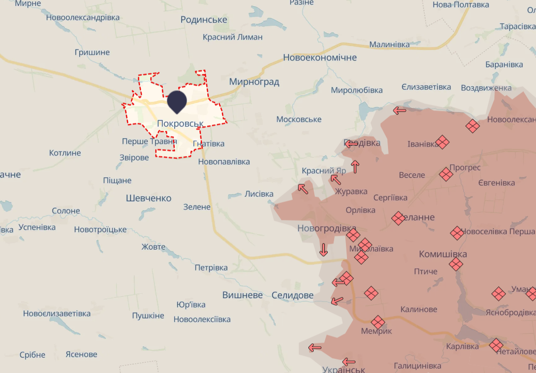 Карта Покровський напрямок