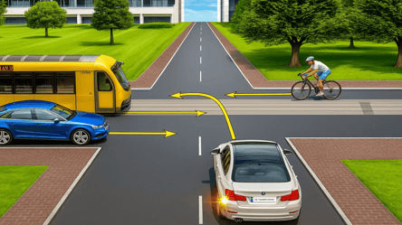 Тест ПДР на перехресті — кому поступиться біле авто - 285x160