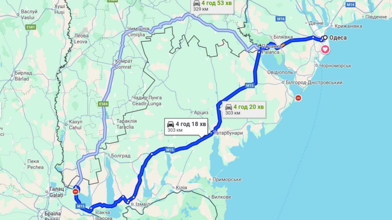 Затори на трасі Одеса-Рені