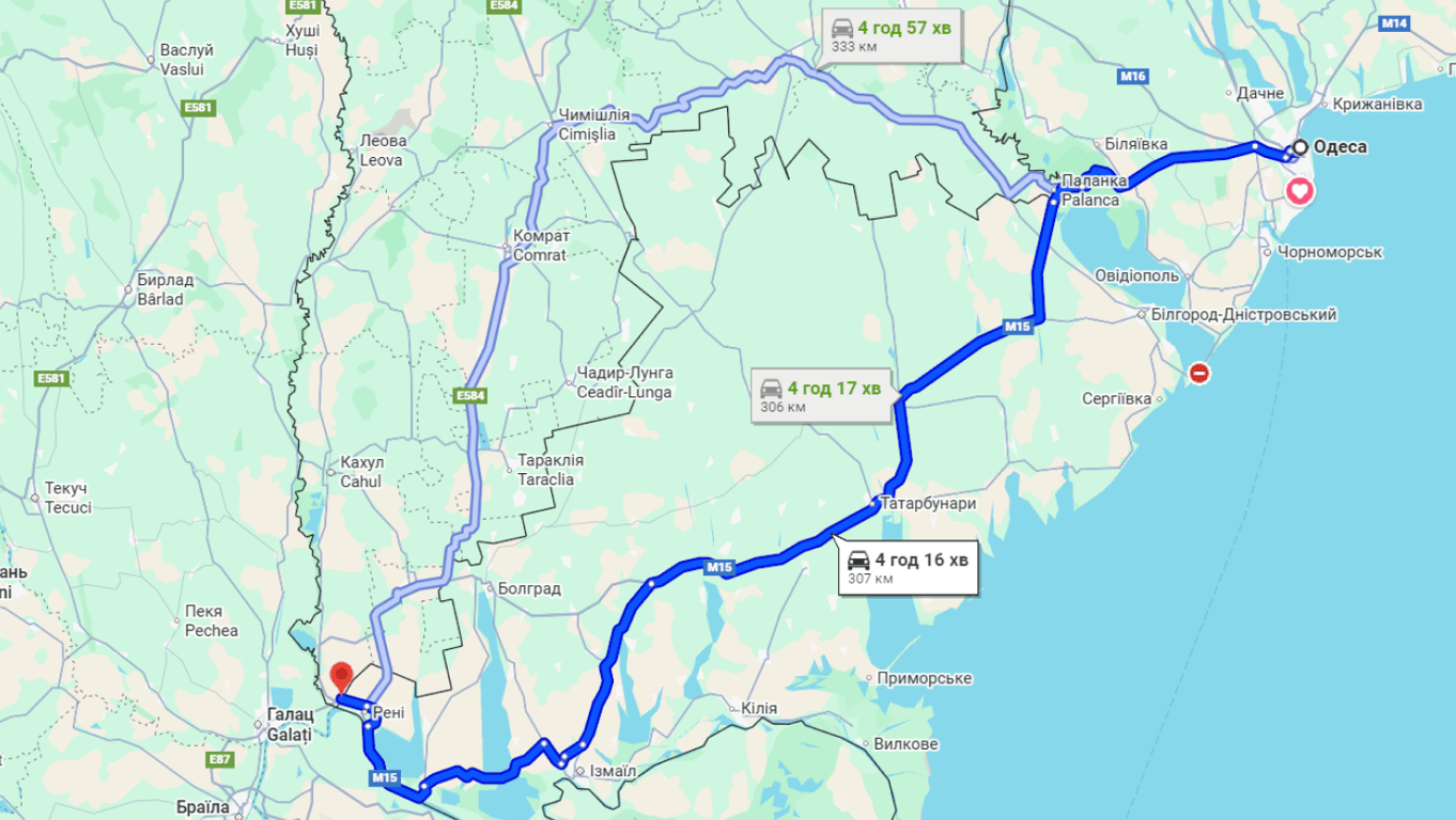 Затори на трасі Одеса-Рені