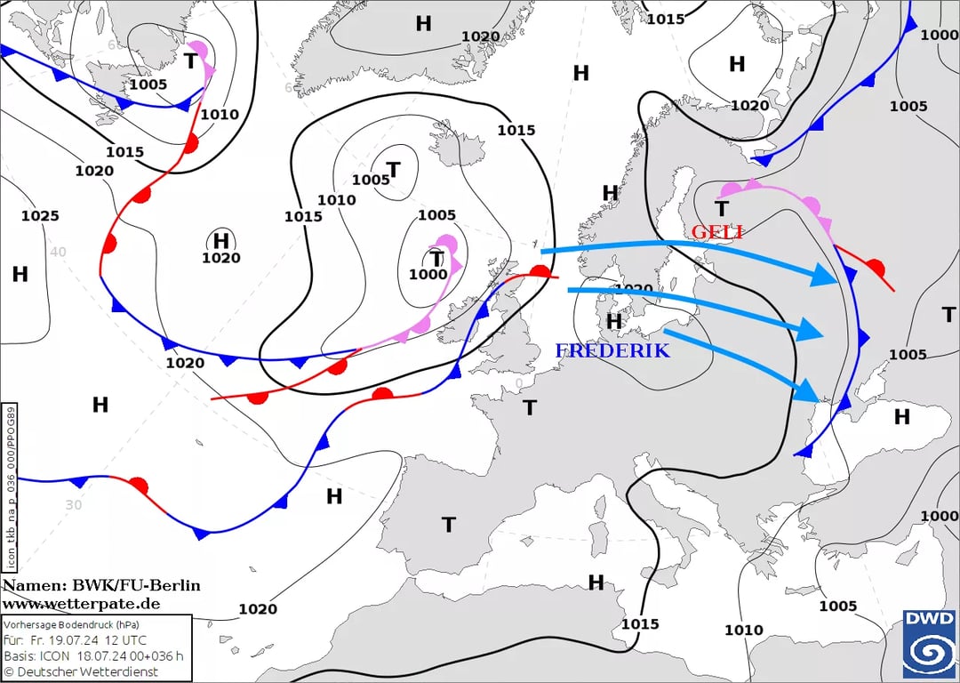 Карта повітряних мас. Фото: Метеопрогноз