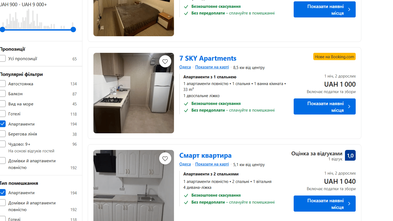 Вартість житла в Одесі