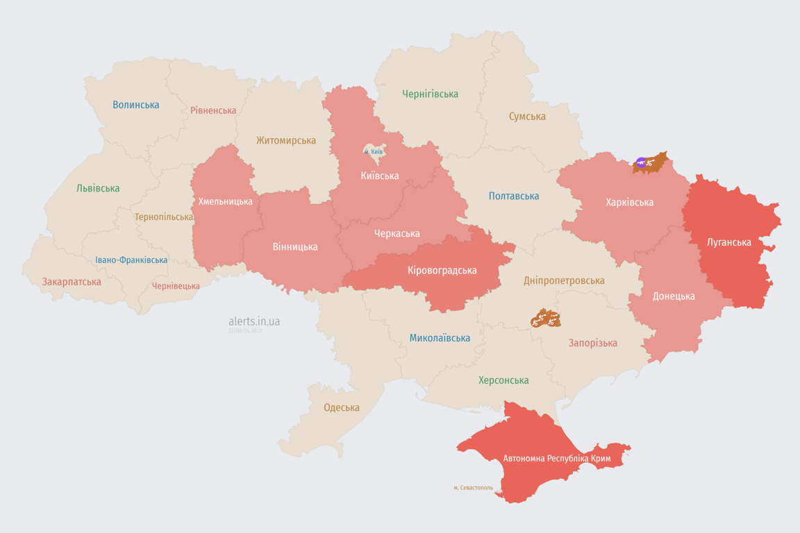 Воздушная тревога ночью 22 июня