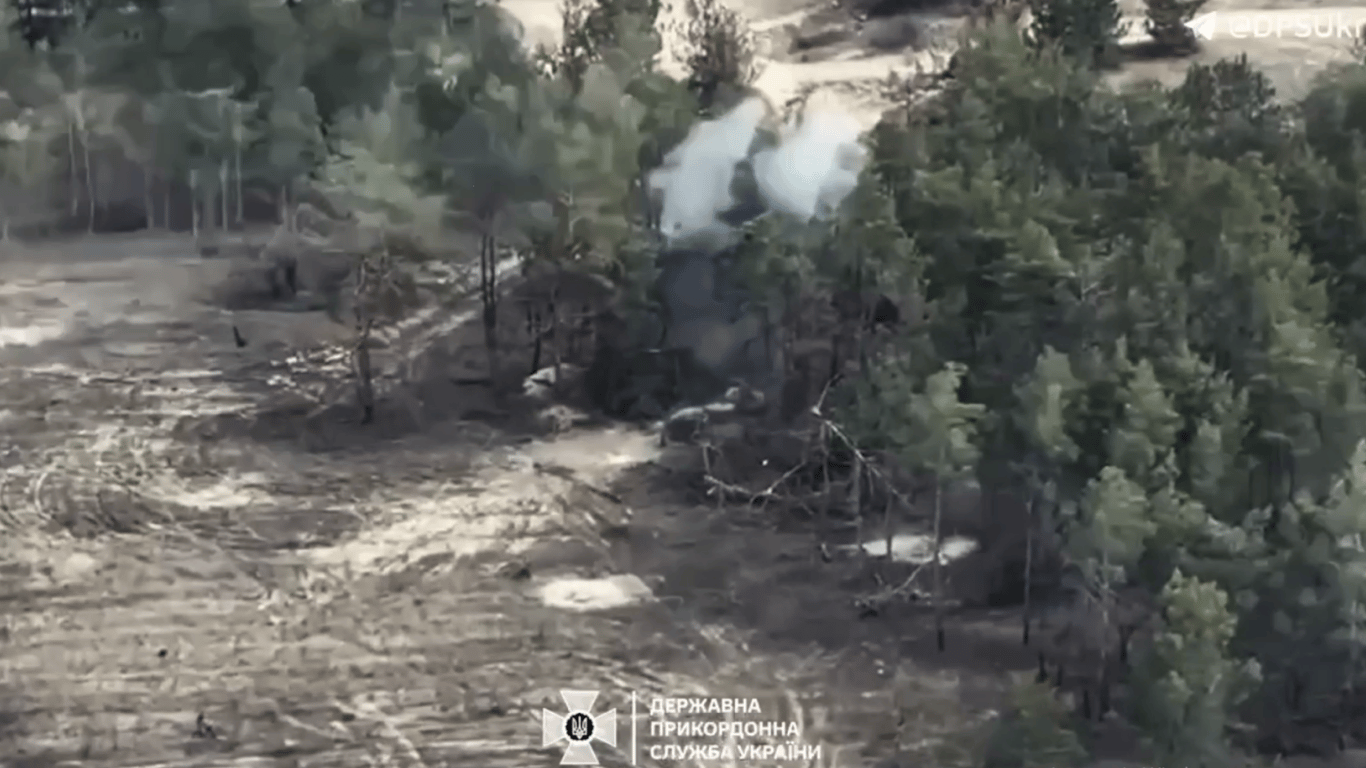 Украинские пограничники уничтожили вражескую гаубицу — видео