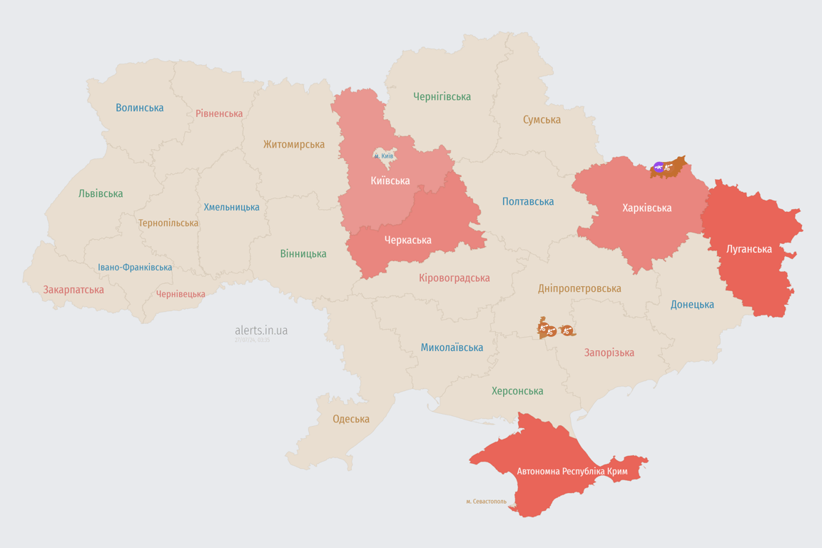 Де подивитись карту тривоги 27 липня