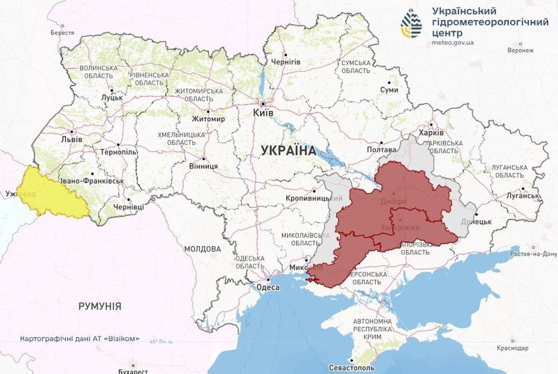 Опасные гидрологические явления в Украине 21 июля