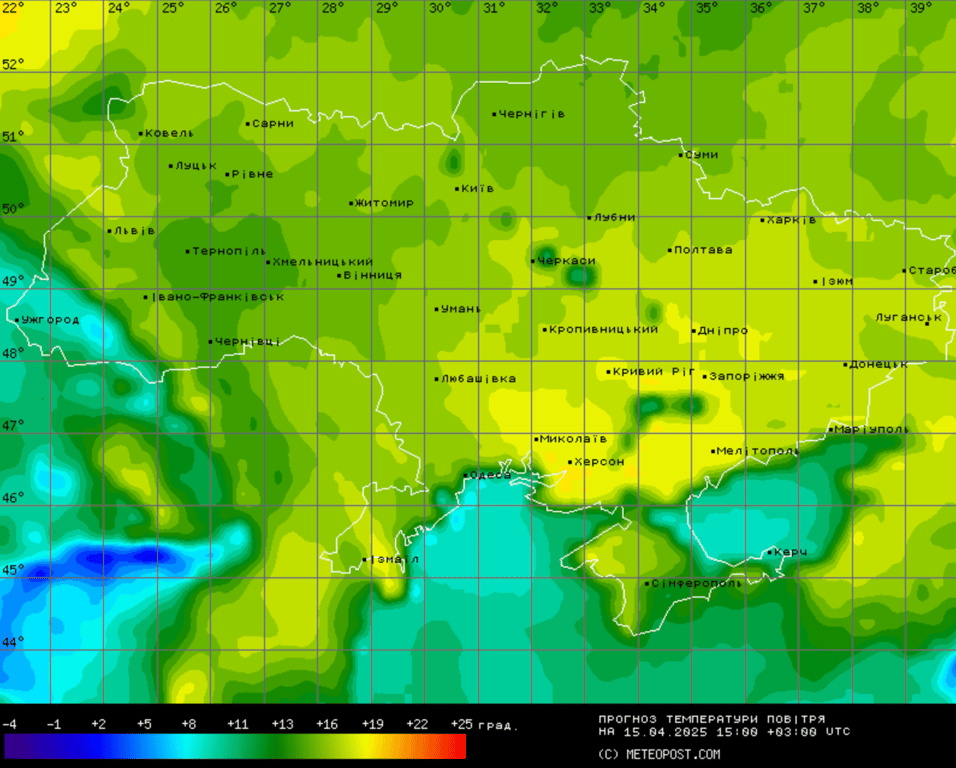 Погода в Україні 15 квітня