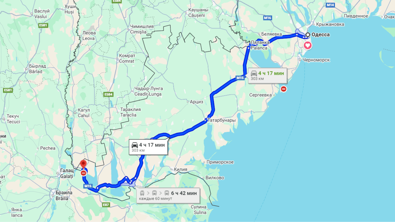 Затори до Рені на трасі Одеса-Рені