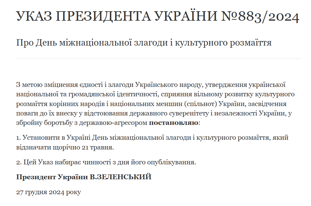 День міжнаціональної злагоди і культурного розмаїття