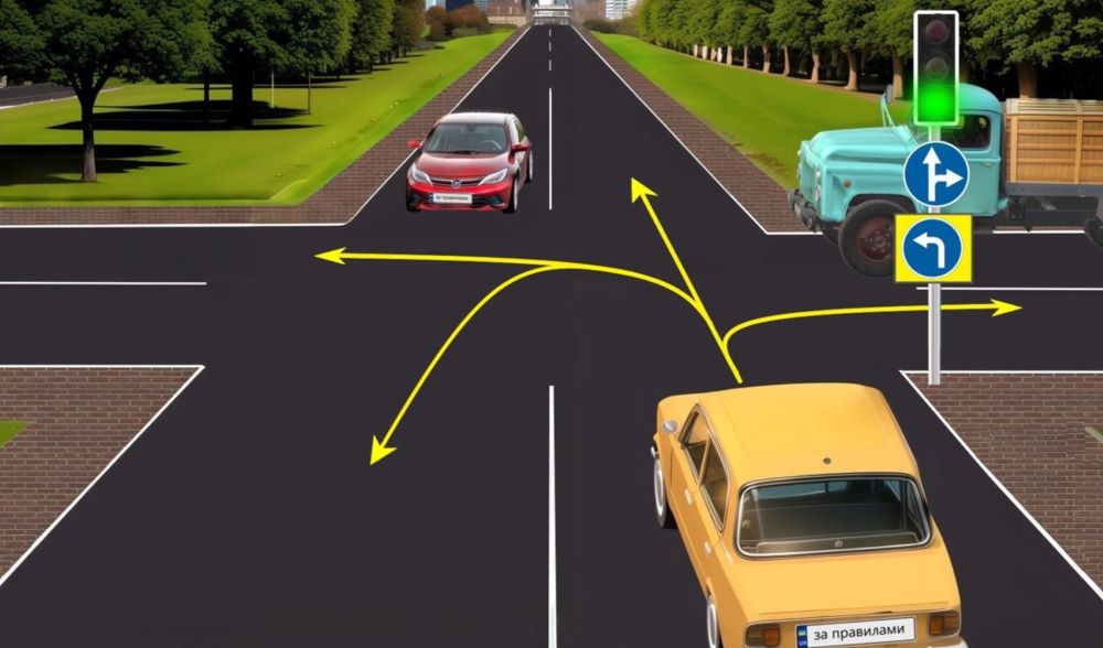 Тестирование по ПДД - как водителю решить дилемму на перекрестке - фото 1