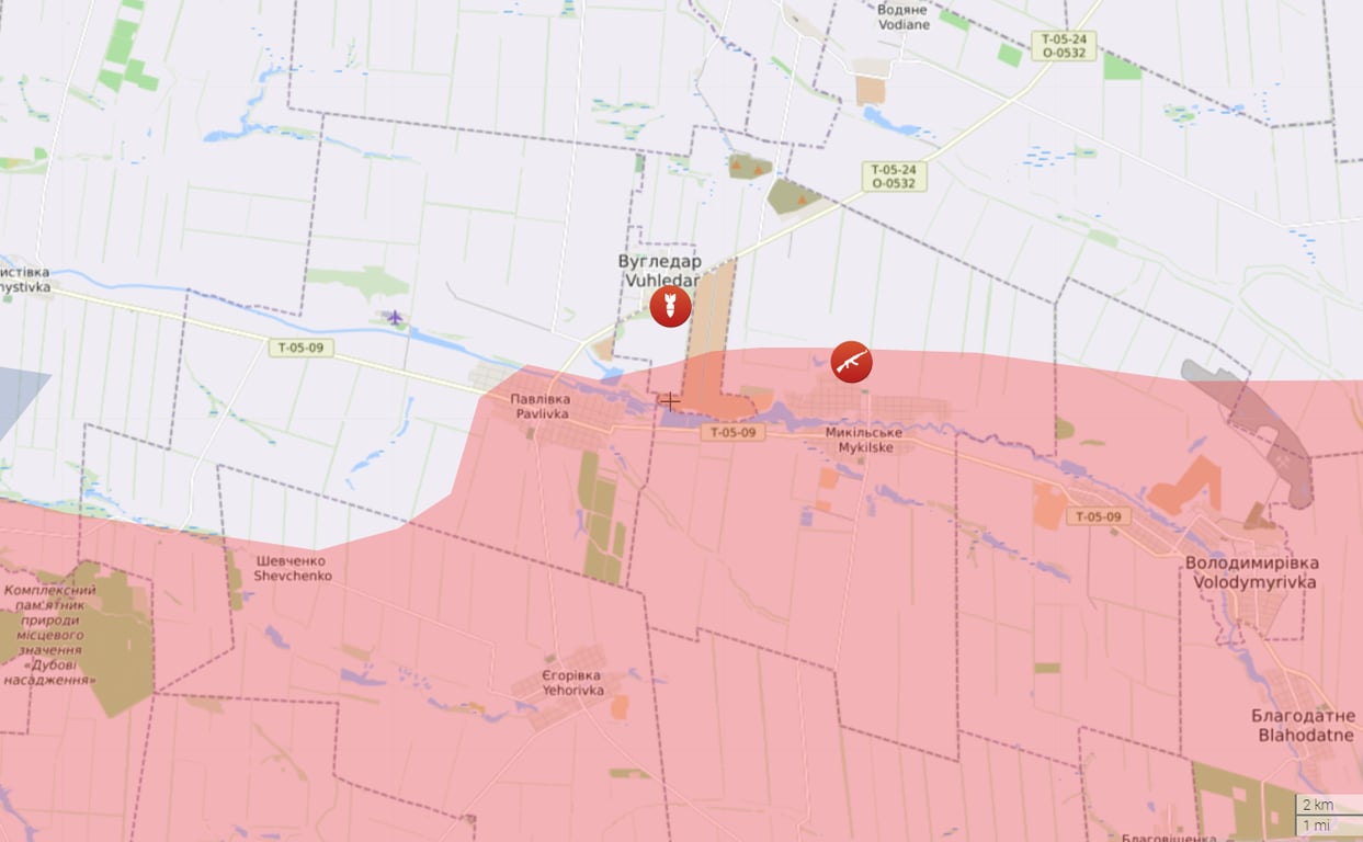 Карта боевых действий от Liveuamap