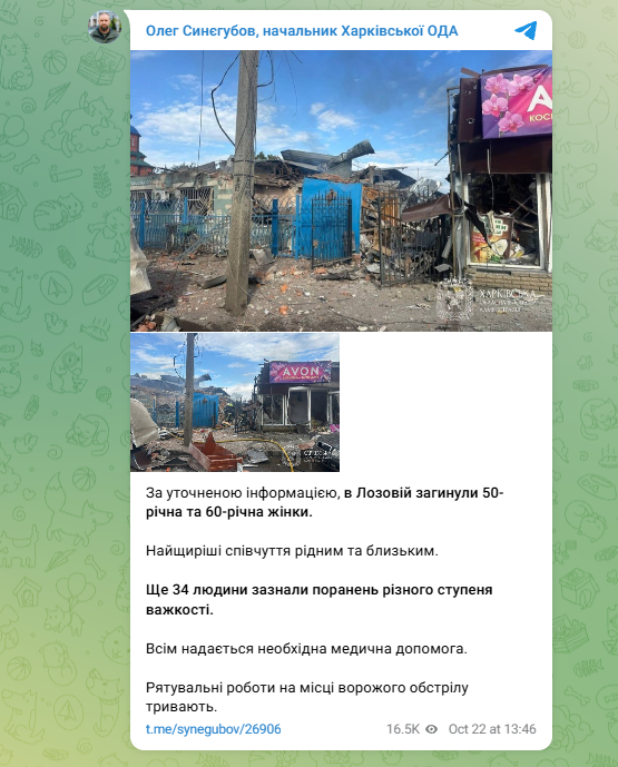 Обстріл ринку у Лозовій на Харківщині