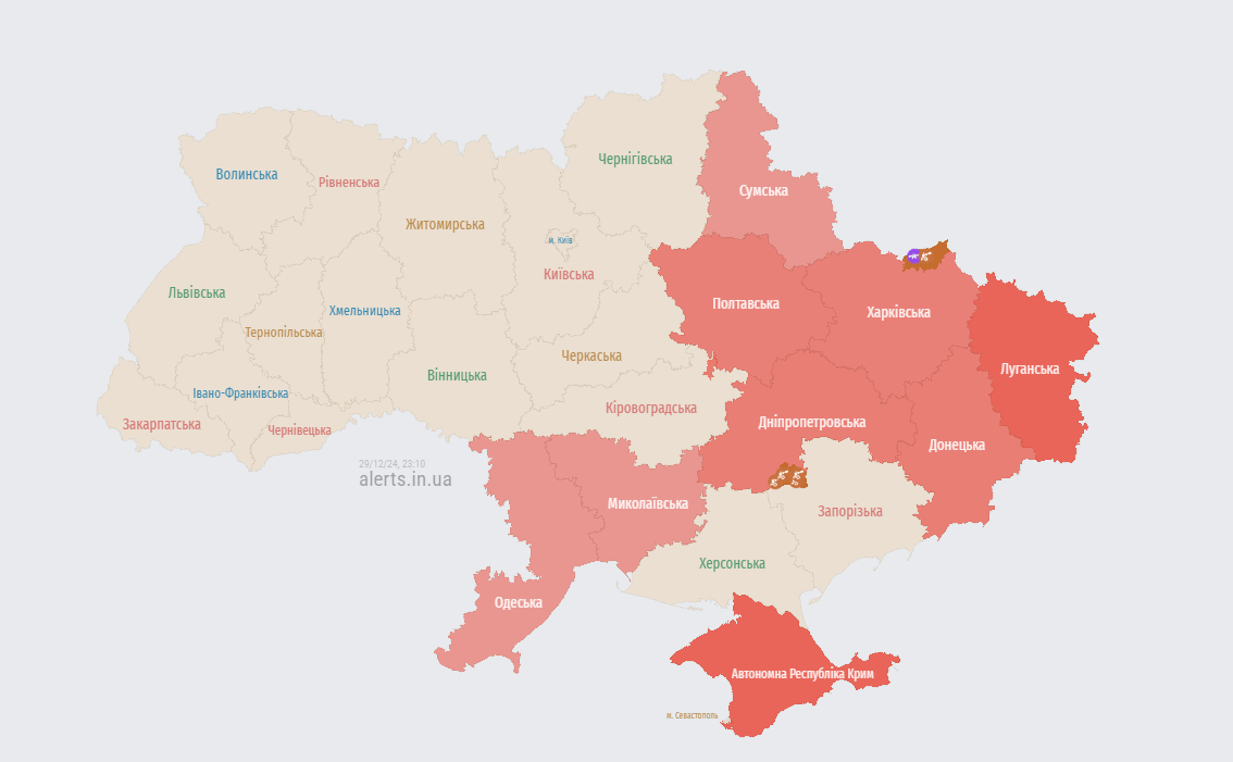 мапа тривог