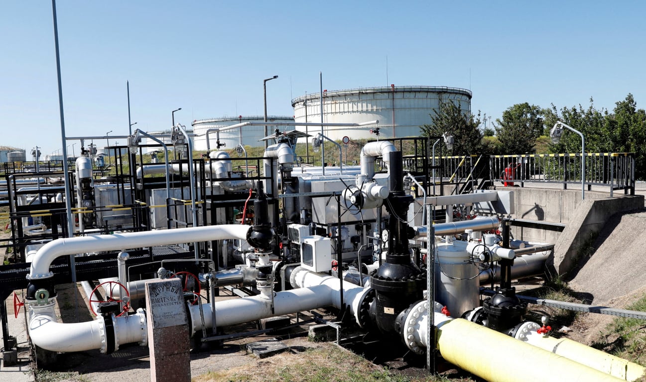 Часть нефтепровода Дружба на территории Венгрии в 2022 году