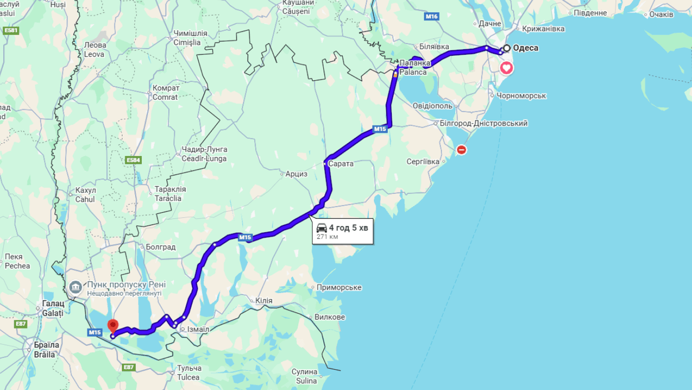 Затори на трасі Одеса-Рені