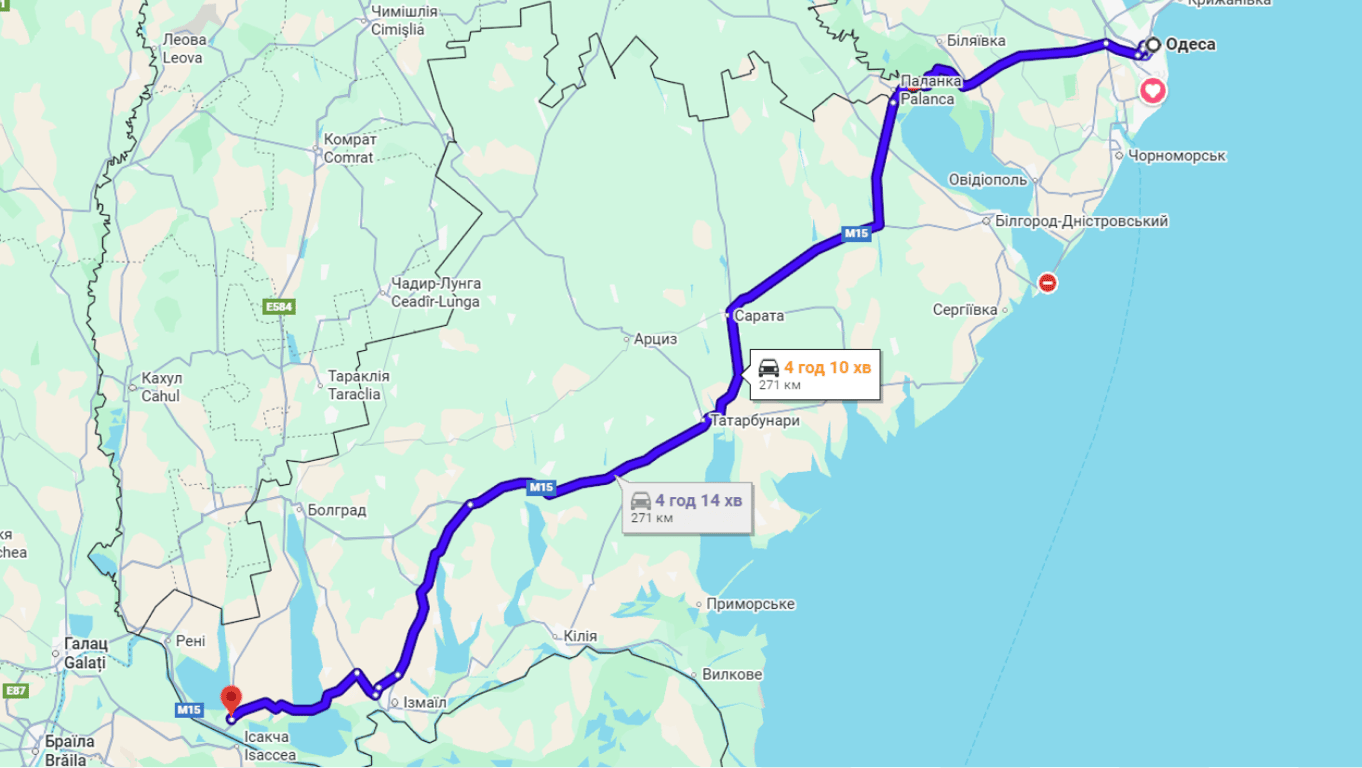 Затори на трасі Одеса-Рені