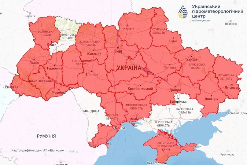 Пожежна небезпека в Україні, карта станом на 11 липня