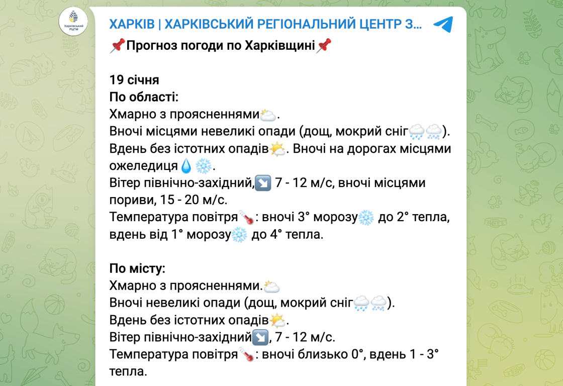 Погода у Харкові