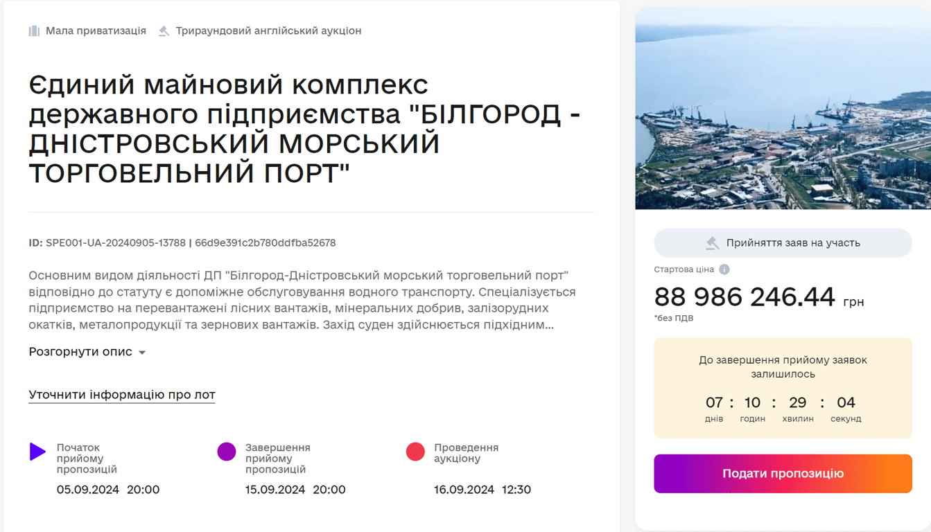 Желающих приобрести Белгород-Днестровский порт не нашлось — комплекс снова выставили на продажу - фото 1