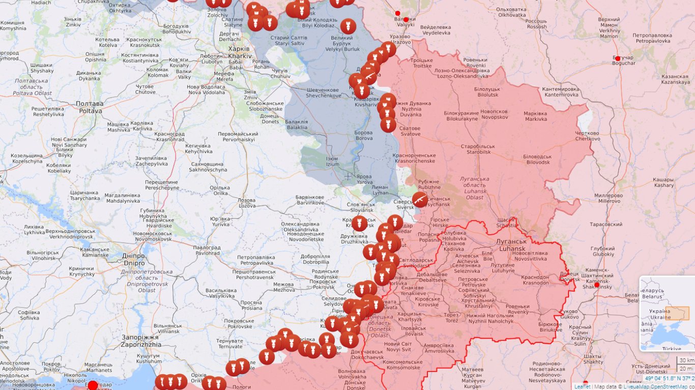 Карта боевых действий в Украине на 25.05.2023: онлайн Deep State, liveuamap