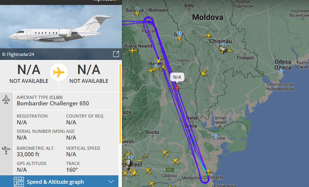 Літак НАТО близько Молдови 21 червня