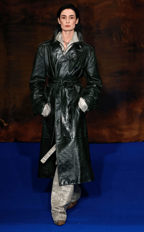leather trench coat defines Fall 2025 fashion