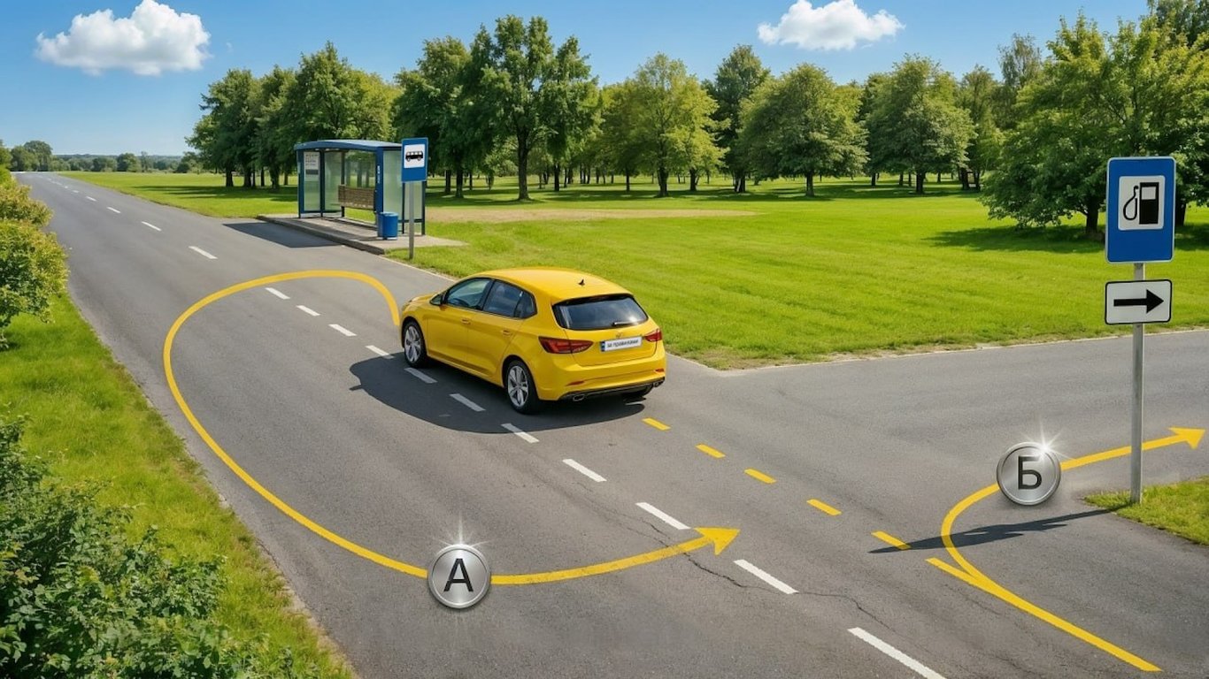 Хитрий тест ПДР: яка траєкторія дозволена водієві