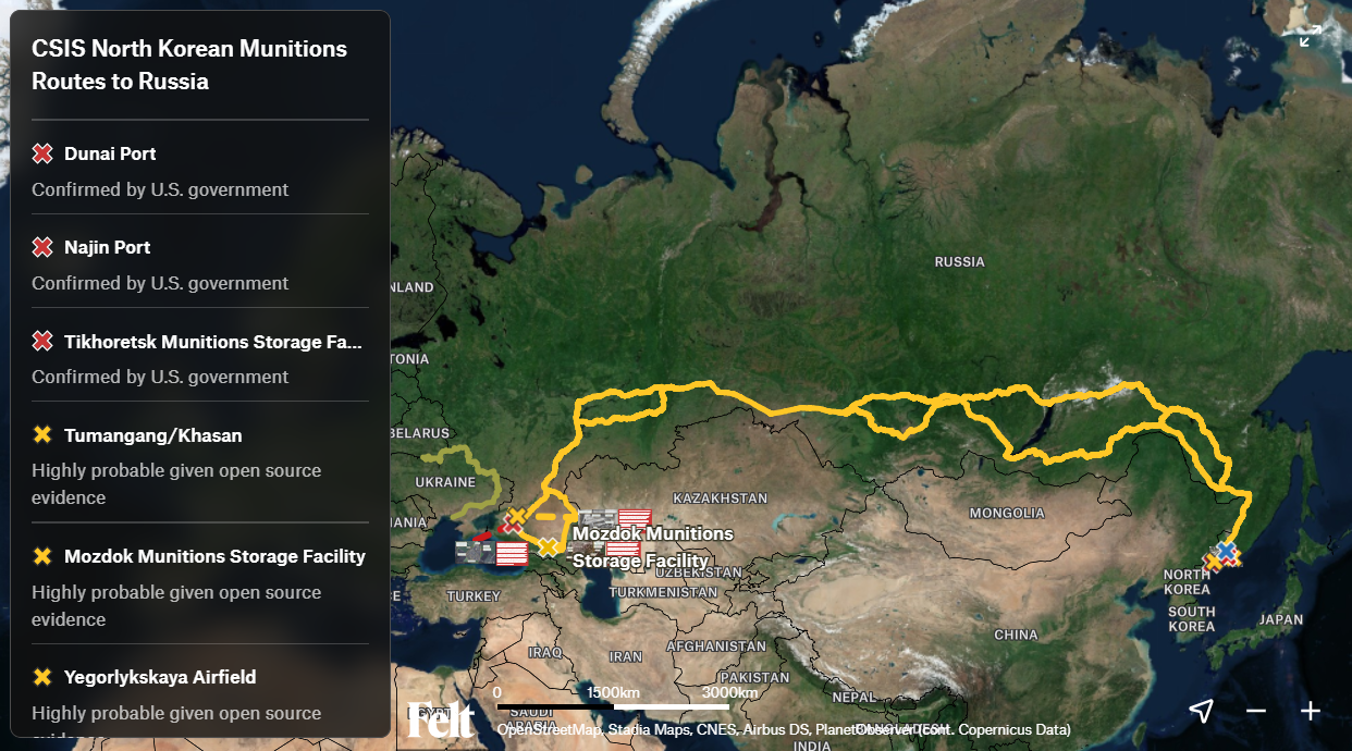 КНДР відправляє боєприпаси Росії