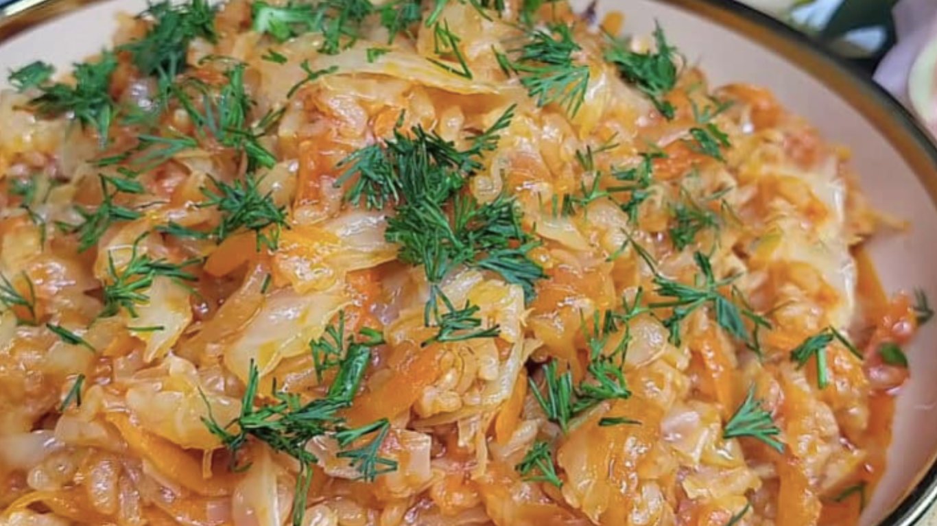 рецепт тушкованої капусти з рисом