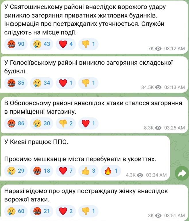 Ночью 30 сентября 2026 года РФ обстреляла Киев
