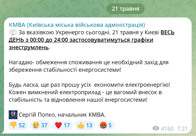 Пост Попко в Телеграм