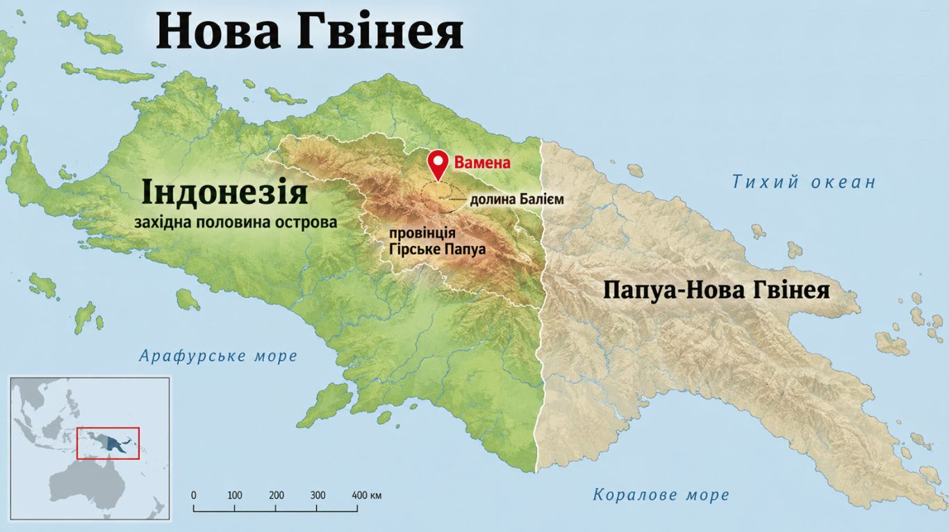 Місто Вамена на карті
