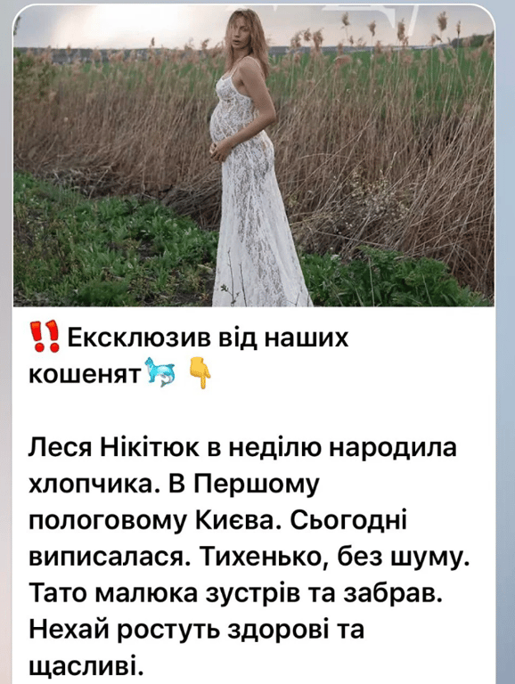 Леся Нікітюк народила хлопчика, — блогер - фото 1