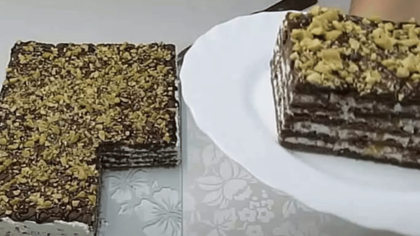 торт без випічки з печивом