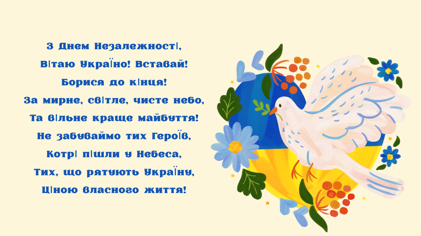 День Незалежності України 24 серпня 2025 —красиві листівки