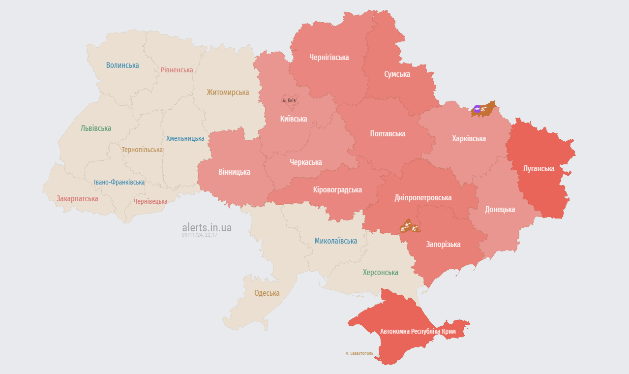 Карта тривог