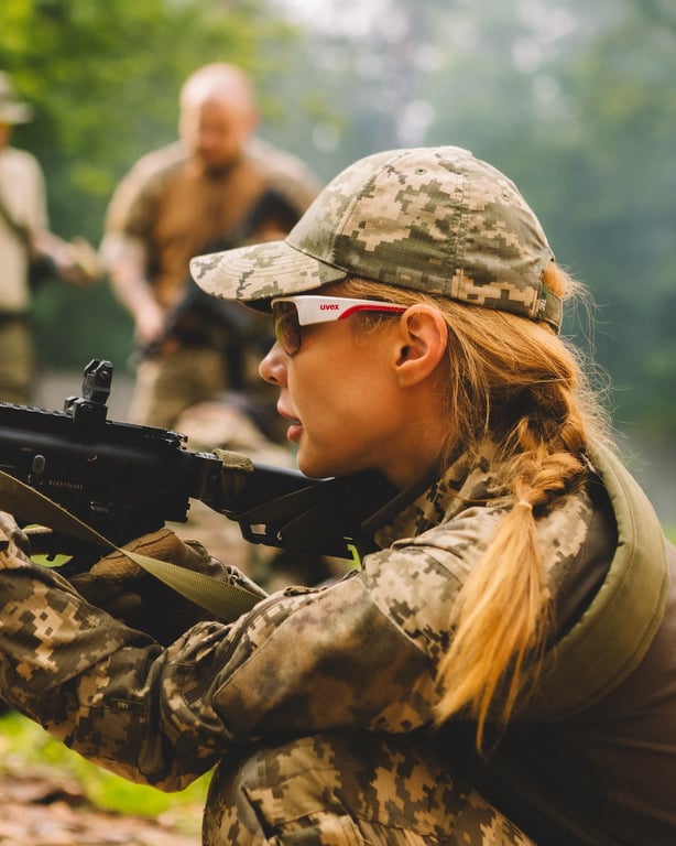 Тина Кароль стреляет. Фото: instagram.com/reservist.ua