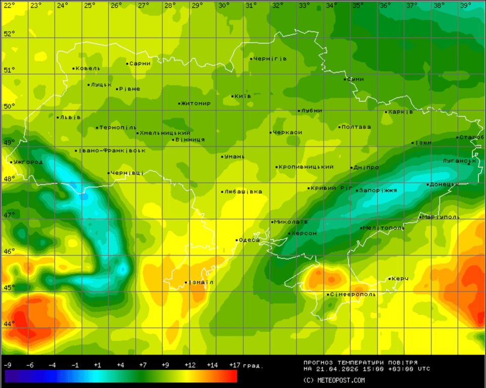 Погода в Україні 21 квітня