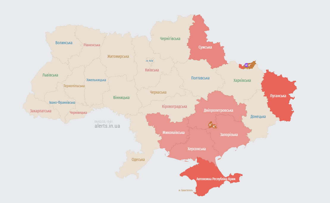 мапа повітряних тривог