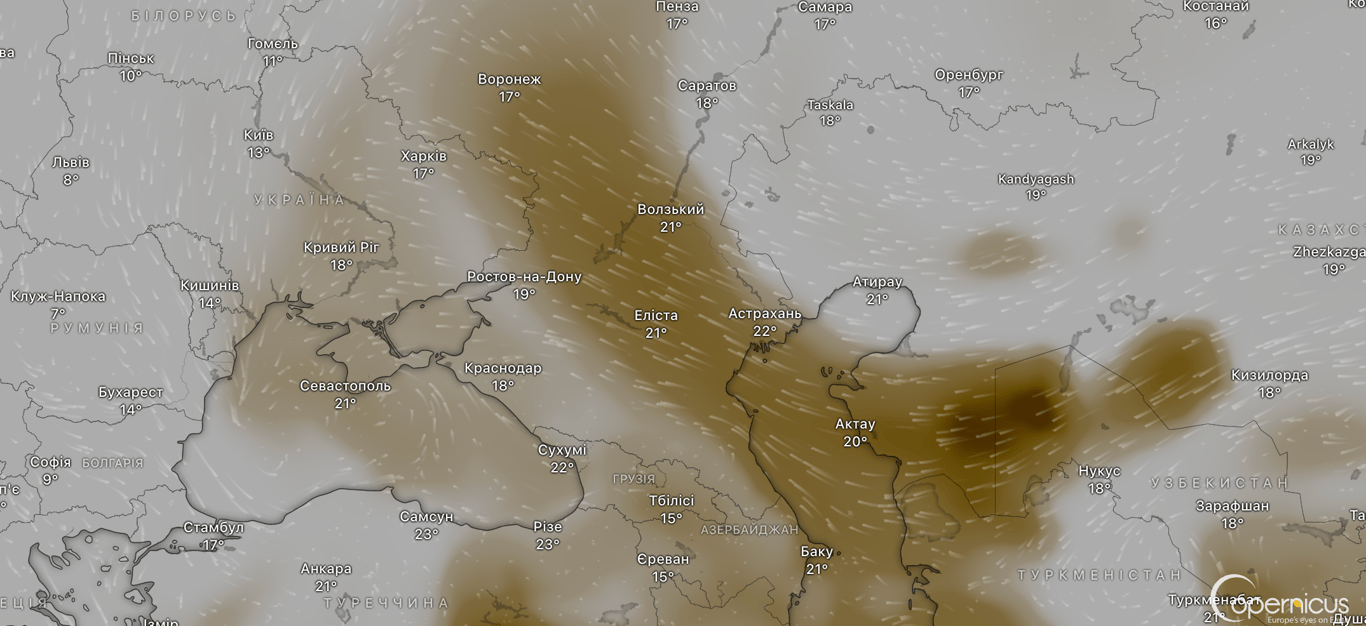 Украинские города накрыла пылевая буря