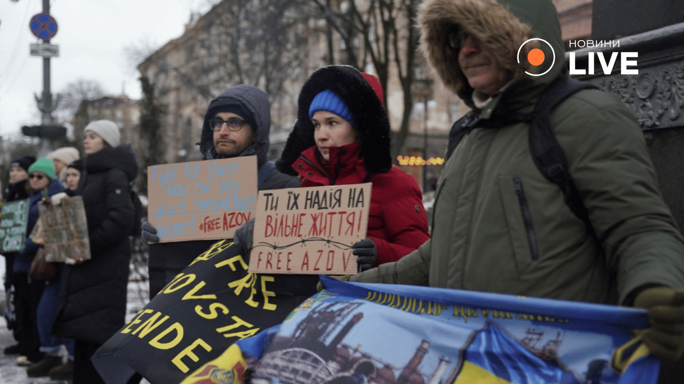 Акція на підтримку полонених у Києві 28 грудня