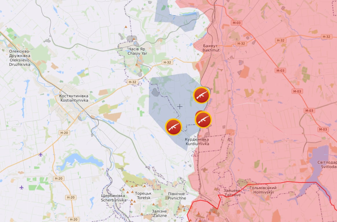 Карта бойових дій від Liveuamap