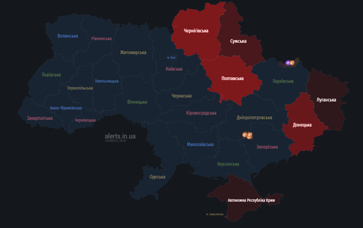 повітряна тривоаг 12 серпня