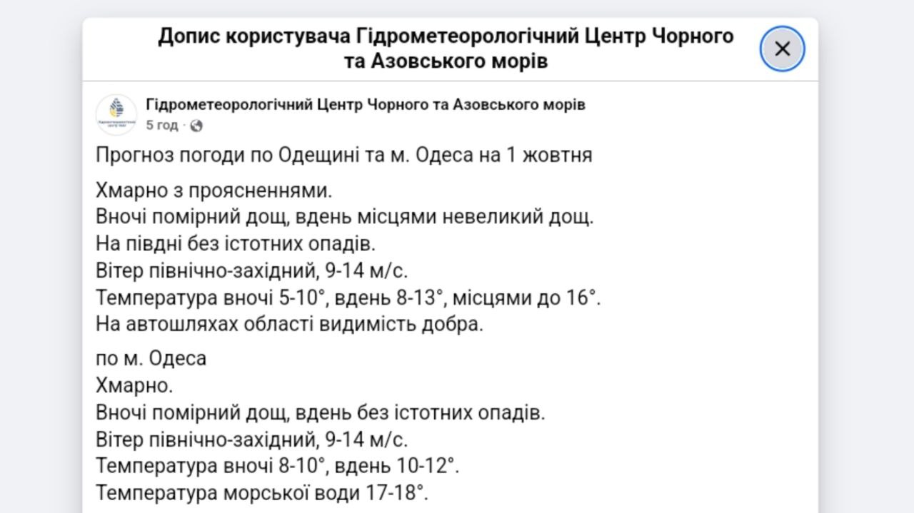 Прогноз погоди