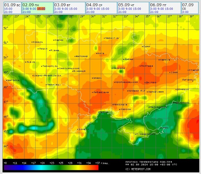 Погода 2 вересня