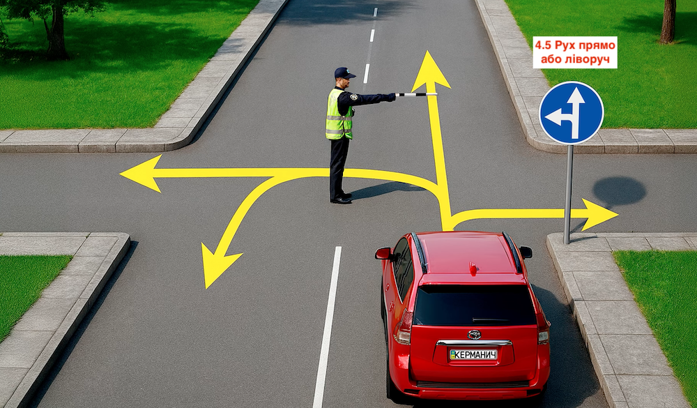 Тест з ПДР: куди може проїхати водій червоного авто?