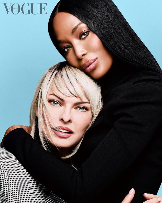 Легендарные Наоми Кэмпбелл, Синди Кроуфорд и другие супермодели разделили обложку Vogue - фото 3