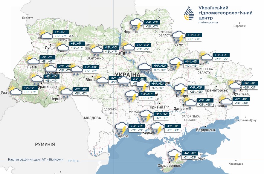 Прогноз погоди в Україні на 10 травня